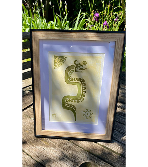 Aquarelle Dragon gardien du monde